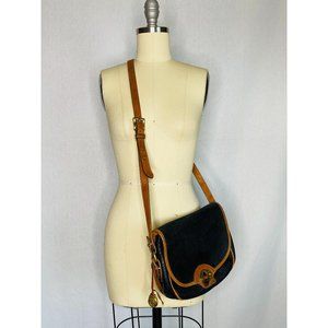 Vintage 80 90s Dooney Bourke Pebbled Black Leather